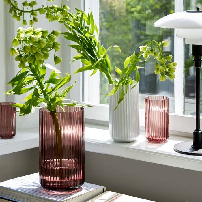 Grooved Glass Vase
