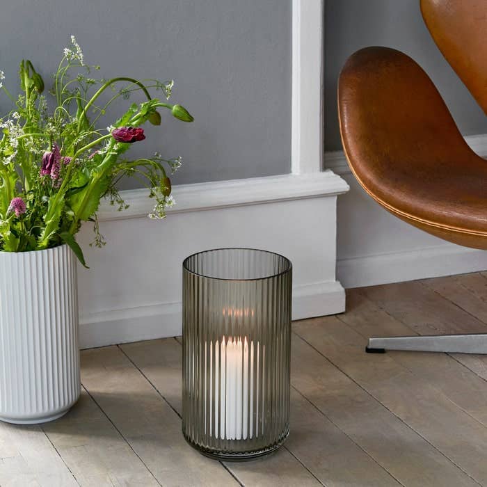 Grooved Glass Vase