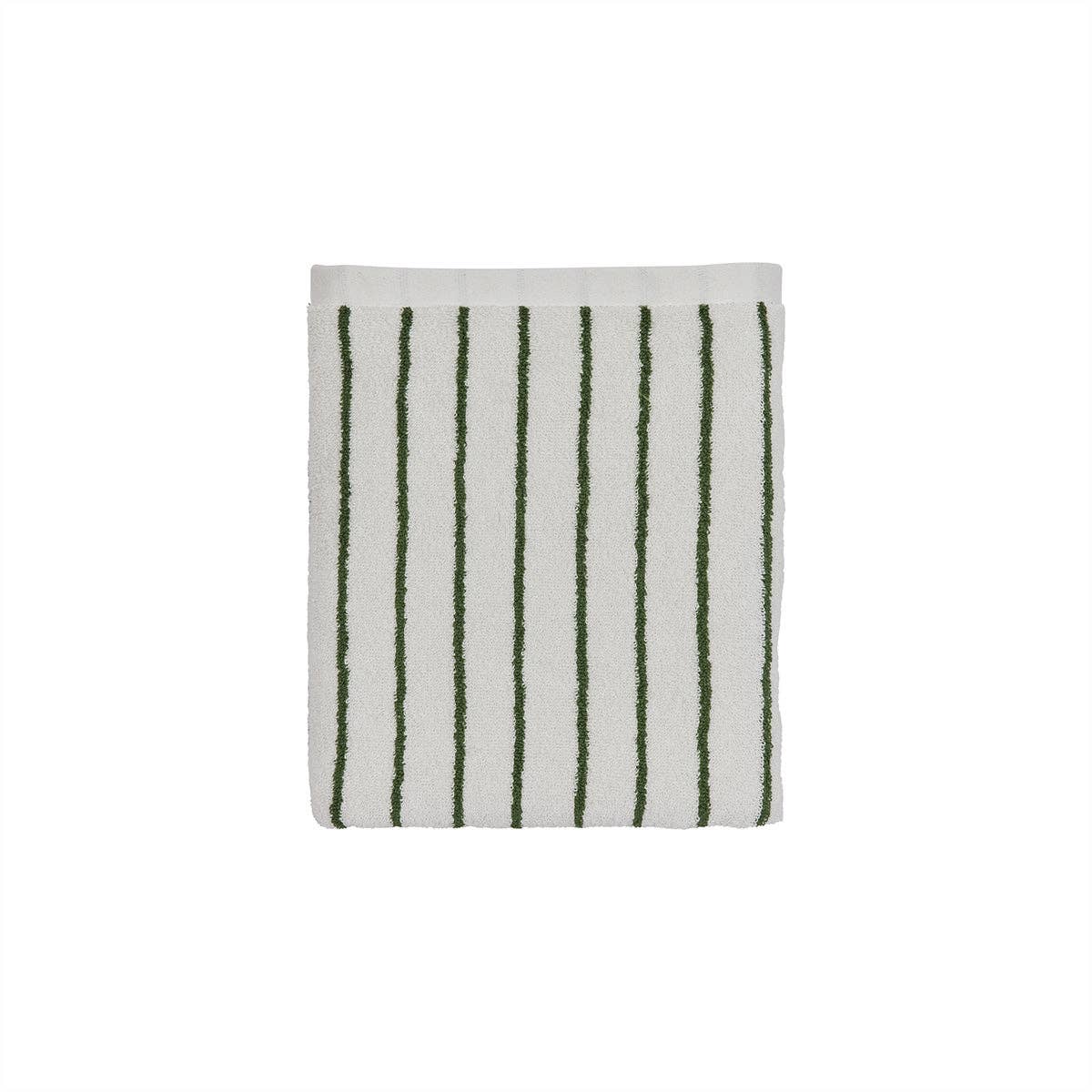 offwhite stripes, organic cotton hand towel for bathroom, kitchen, or guest use.