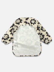Long sleeve smock bib in six artist-designed colorways. Waterproof, recycled fabric, fits 6 months–3 years—extra coverage for mealtime and crafts.