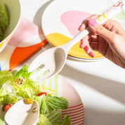 Poketo Bamboo Salad Plates in Boulders print, set of 4 reusable eco-friendly plates made from bamboo fiber. Dishwasher safe and biodegradable.