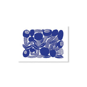 Blue floral watercolor art print by Tong Ren, 27.5" x 19.7", printed on white 170g paper.