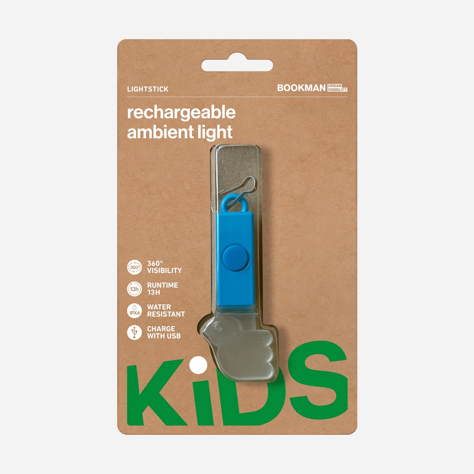 Light up the school run with the Bookman Kid’s Lightstick—rechargeable, waterproof, and available in Bird Blue, Fox Red, or Dinosaur Yellow. Fun-shaped 360° LED glow keeps kids safe and visible in style.