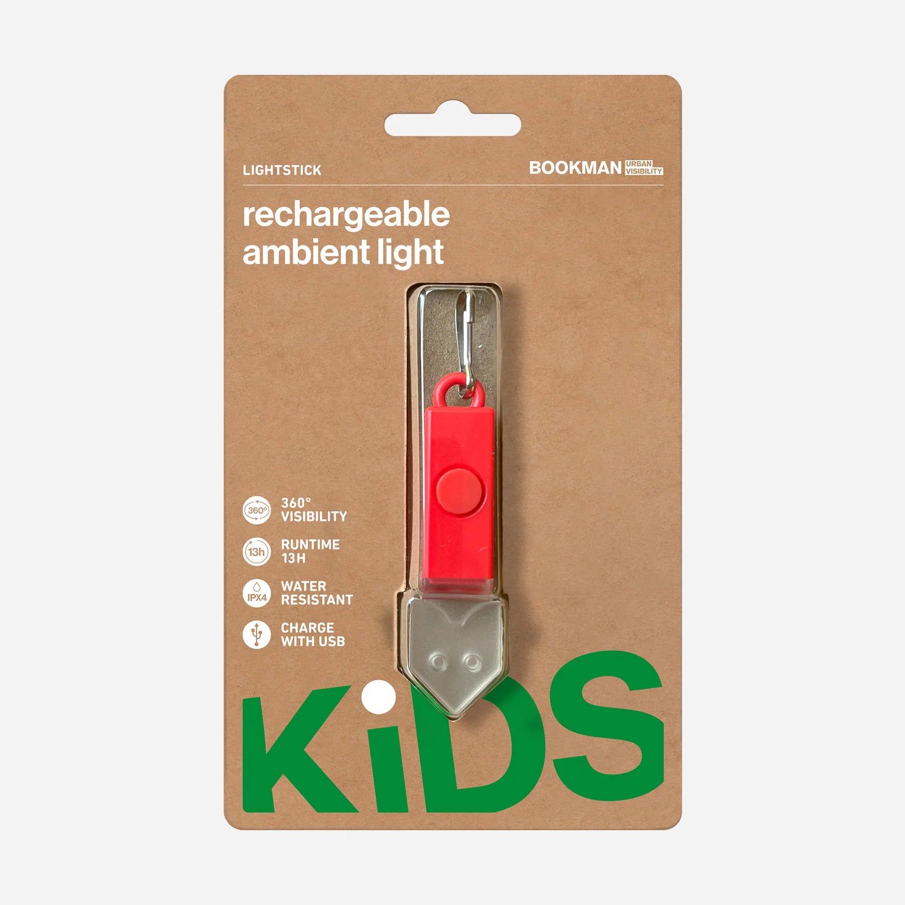 Light up the school run with the Bookman Kid’s Lightstick—rechargeable, waterproof, and available in Bird Blue, Fox Red, or Dinosaur Yellow. Fun-shaped 360° LED glow keeps kids safe and visible in style.