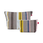 Belloma Zipper Bag by A World of Craft in colorful woven stripes, shown in two sizes.