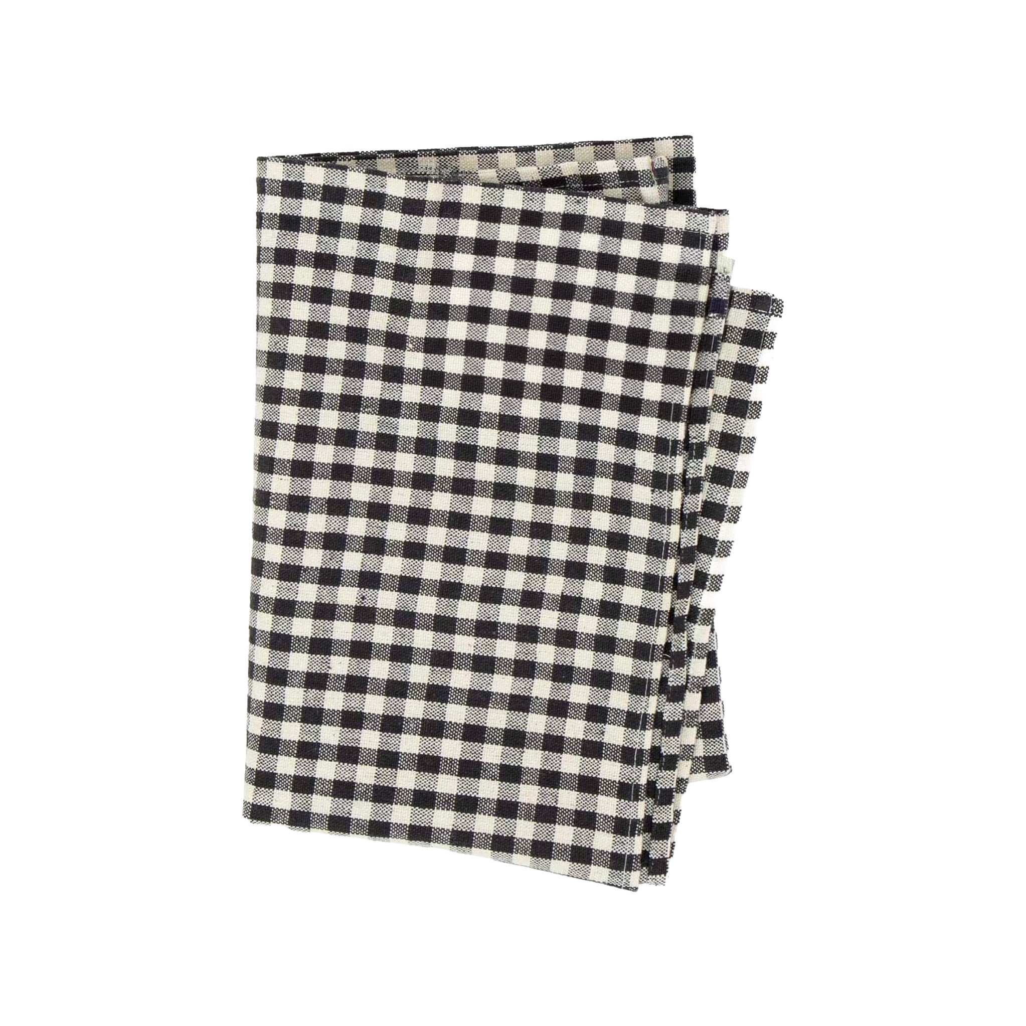 Eco Gingham Kitchen Towel by A World of Craft in black and natural gingham, handwoven from organically grown cotton.