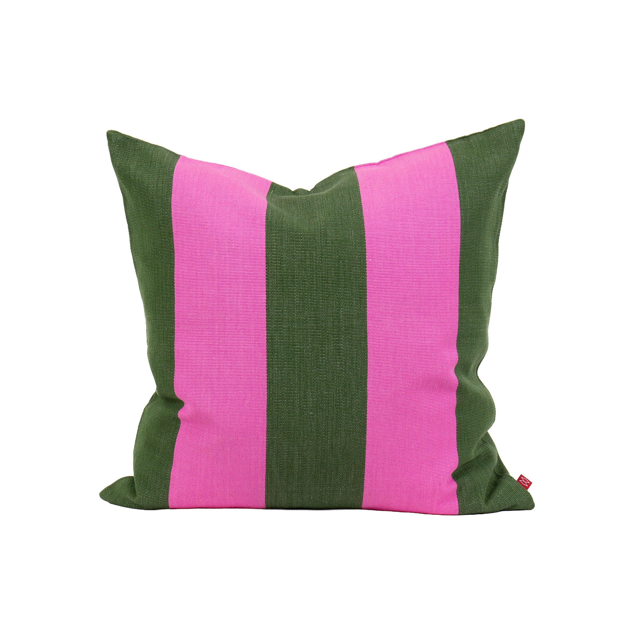 A World of Craft Fifi Cushion Cover 50×50 cm. Handwoven cotton pillow cover with bold stripes. Fair trade and artisan-made in Guatemala.