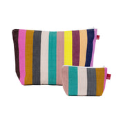 Noelia Toilet Bag by A World of Craft in multicolored handwoven cotton stripes with nylon lining, Fair Trade handmade in Guatemala—perfect for toiletries or as a clutch.