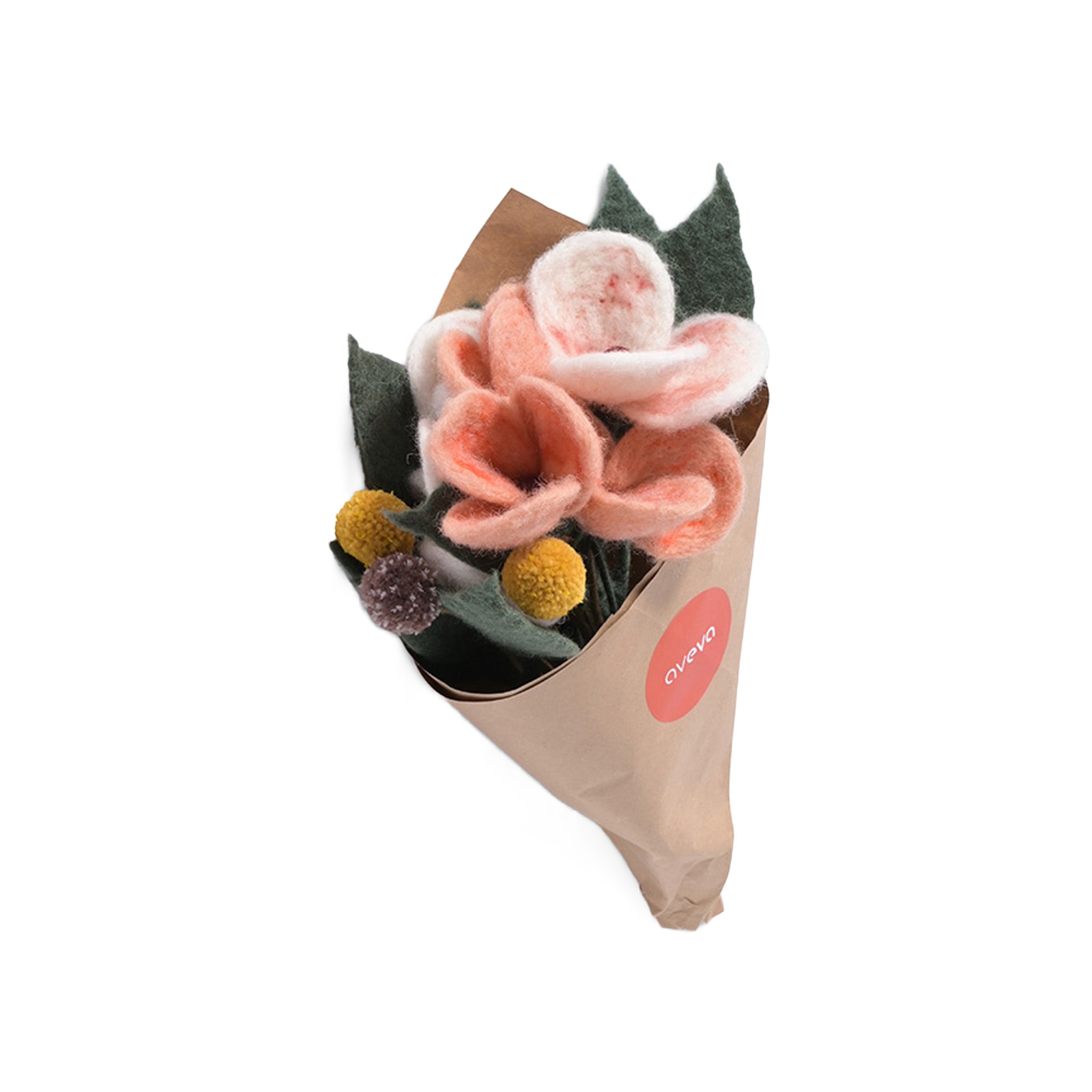 Handcrafted wool flower bouquets by Aveva Design that never wilt, shed, or need watering. Bundled forever blooms ready to gift or keep.