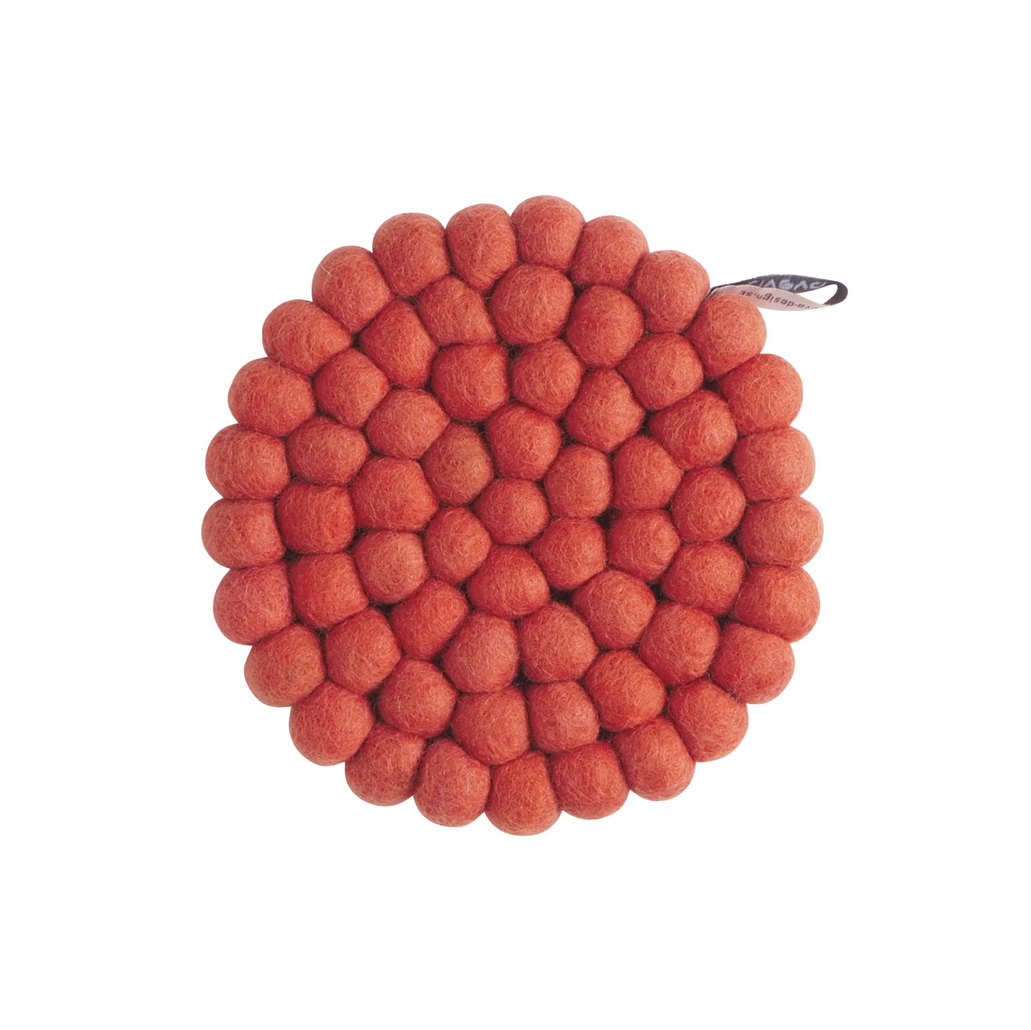 Aveva Design Round Wool Trivet, handmade wool circle design in multiple colors. Protects tables with playful style.