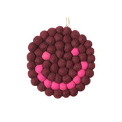 Aveva Design Smiley Wool Trivet, 17 cm, handmade wool felt trivet with Smiley design, perfect for teapots.