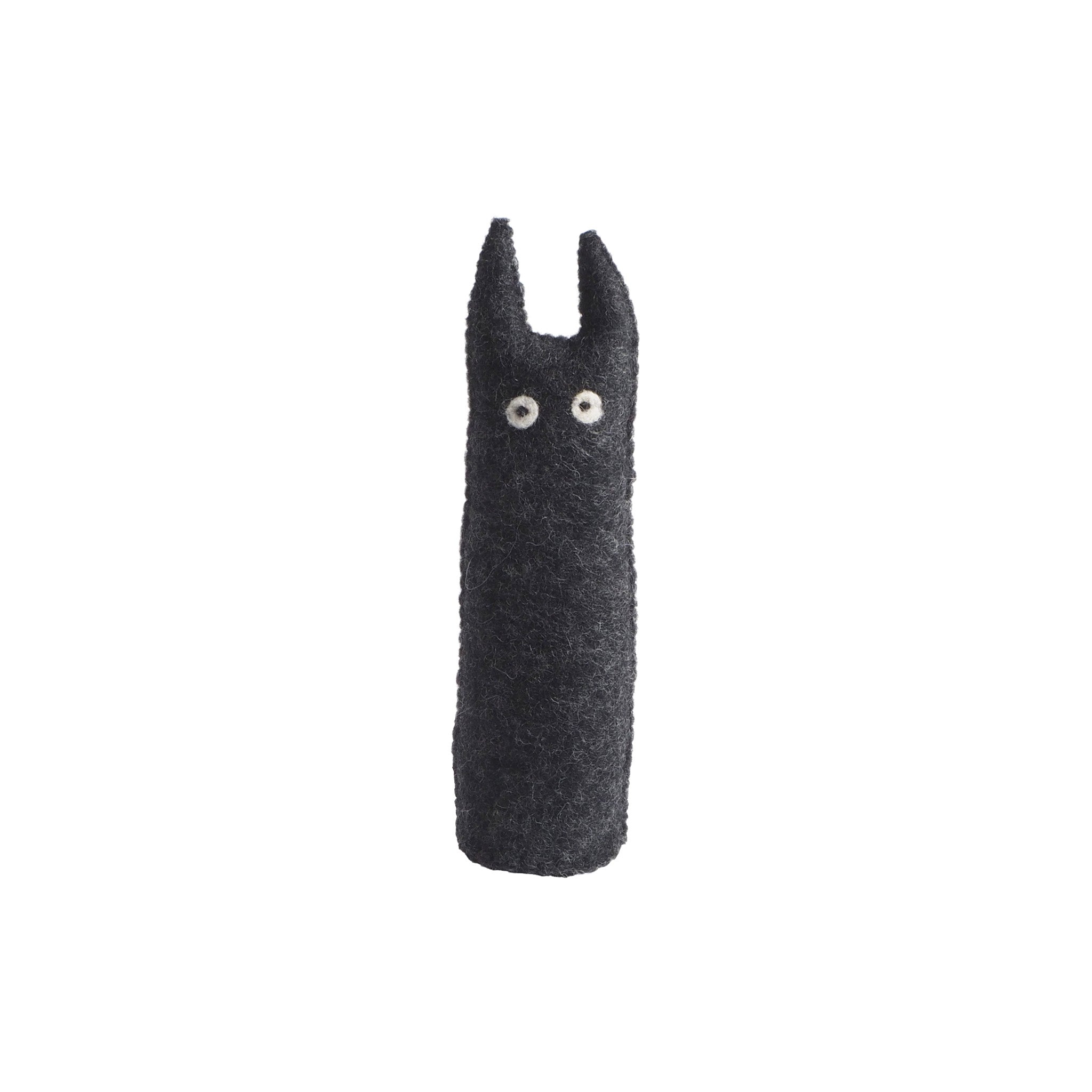 Handmade by Aveva, this wool felt cat figure is crafted from natural wool and kapok. The Curious cat in Raw Nature is allergen-free and available in medium and large.