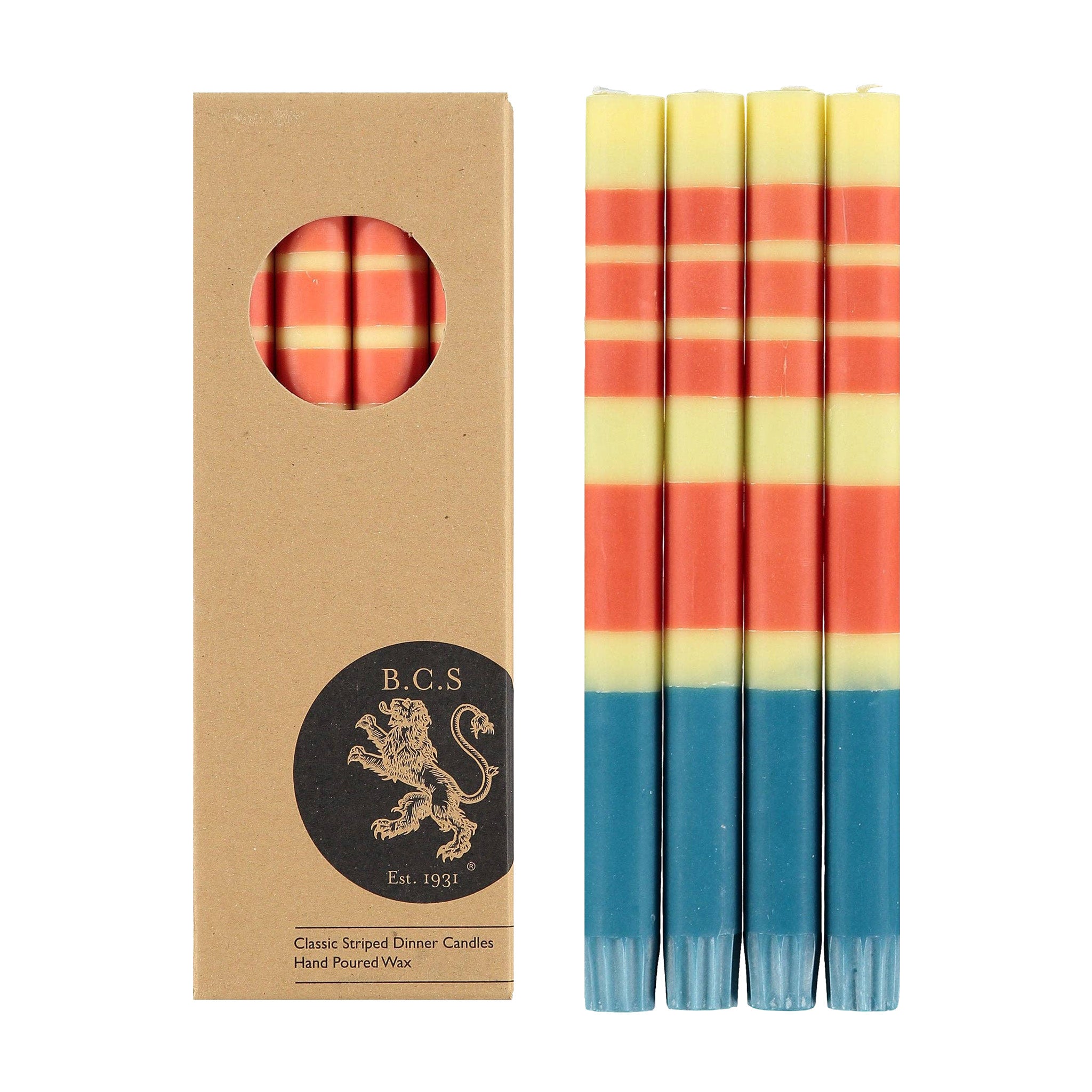 Striped Dinner Candle Set