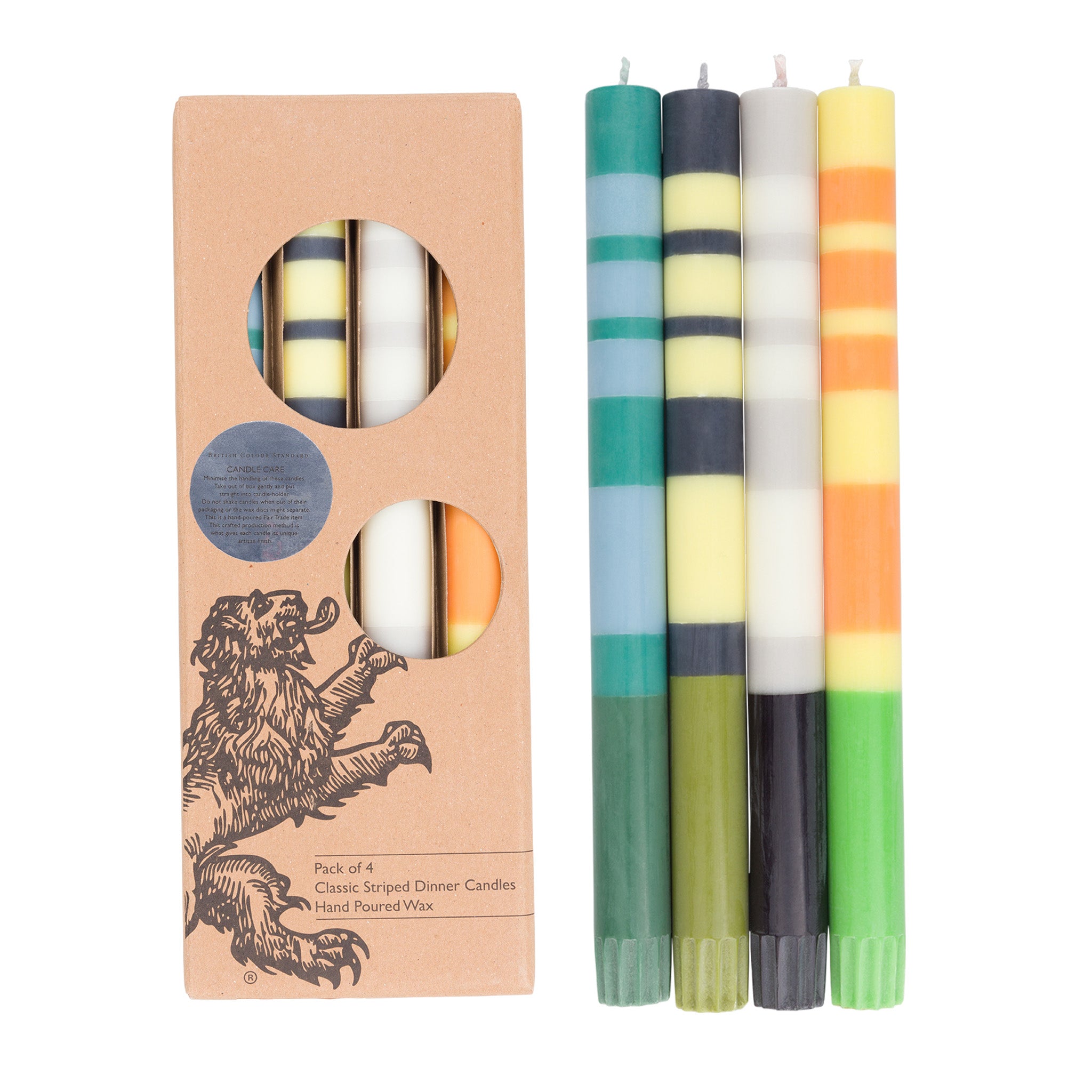 Striped Dinner Candle Set