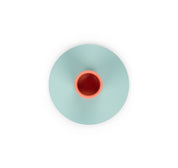 Tall Two-Tone Candleholder in Opaline & Marigold by British Colour Standard. Handmade recyclable steel with protective base pad, fits Eco Dinner Candles or tapers, Scandi Citrus design.