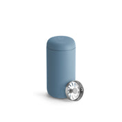 Fellow Carter Move Mug in matte stainless steel with ceramic-coated interior and splash-guard lid.