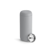 Fellow Carter Move Mug in matte stainless steel with ceramic-coated interior and splash-guard lid.