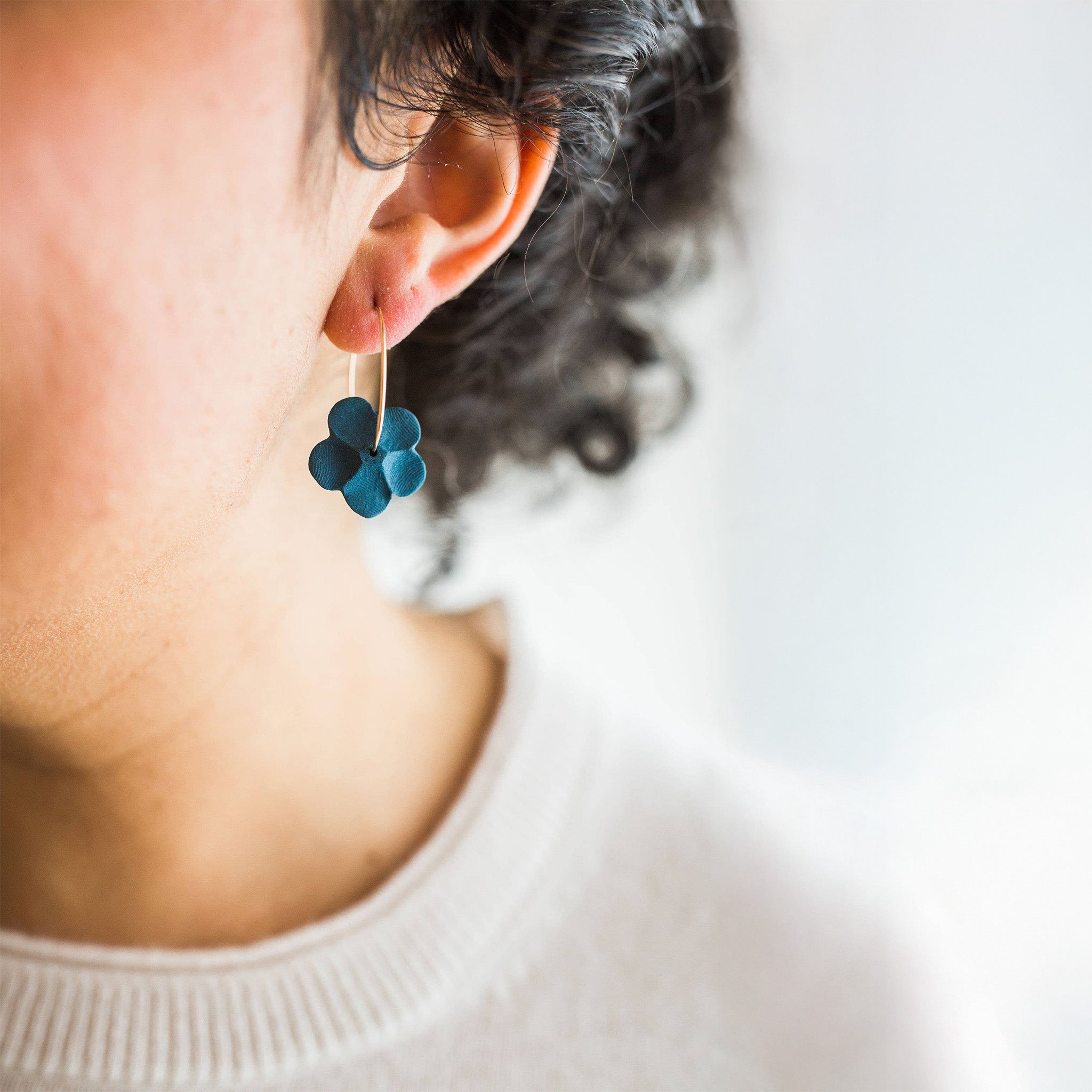 Flower Hoop Earrings - Hei-Hey