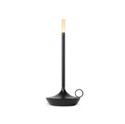 Graypants Wick Portable Rechargeable Candle Lamp in plated aluminum with warm white LED glow. Cordless, USB-C rechargeable, gift pack included.