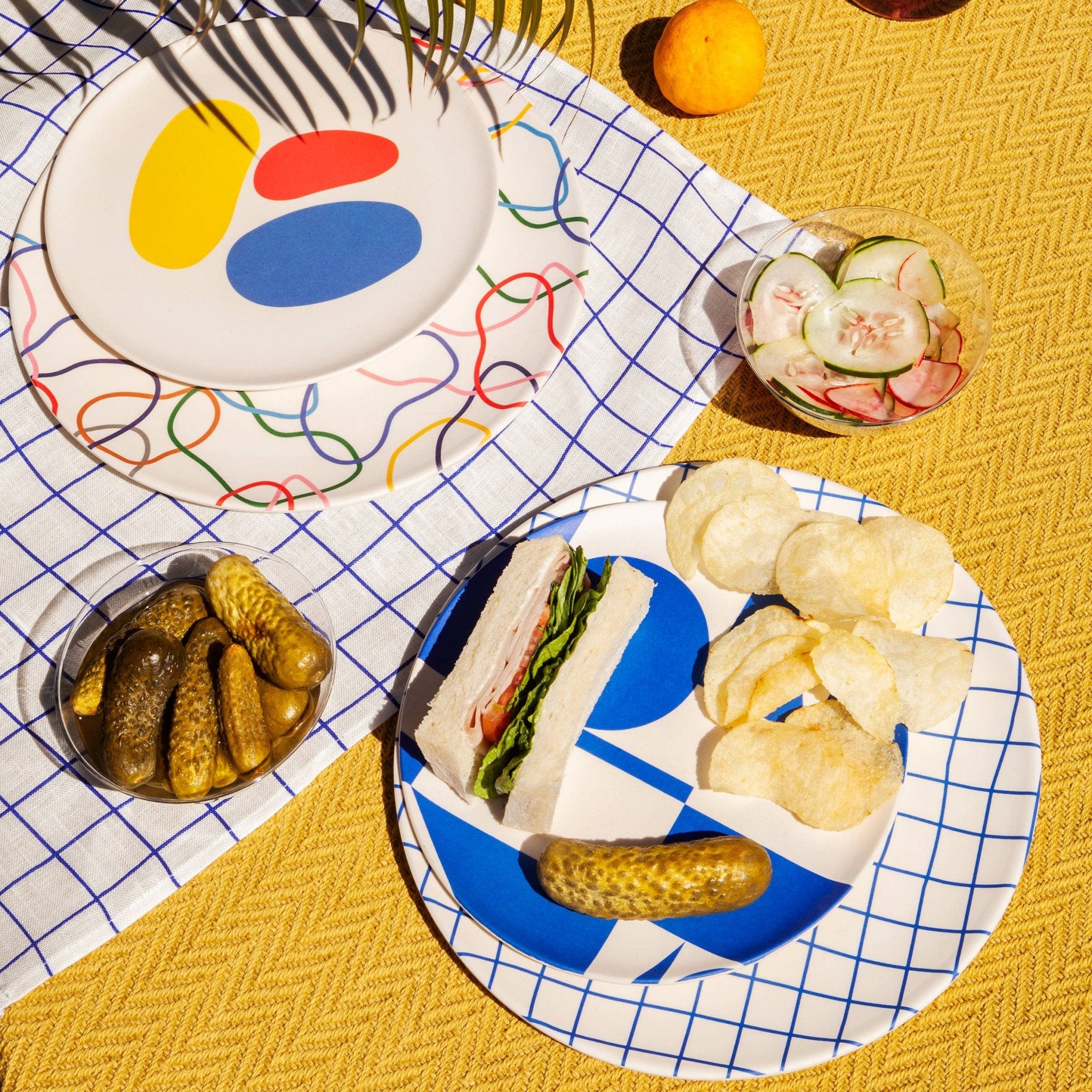 Grid Bamboo Dinner Plate Set - Hei-Hey
