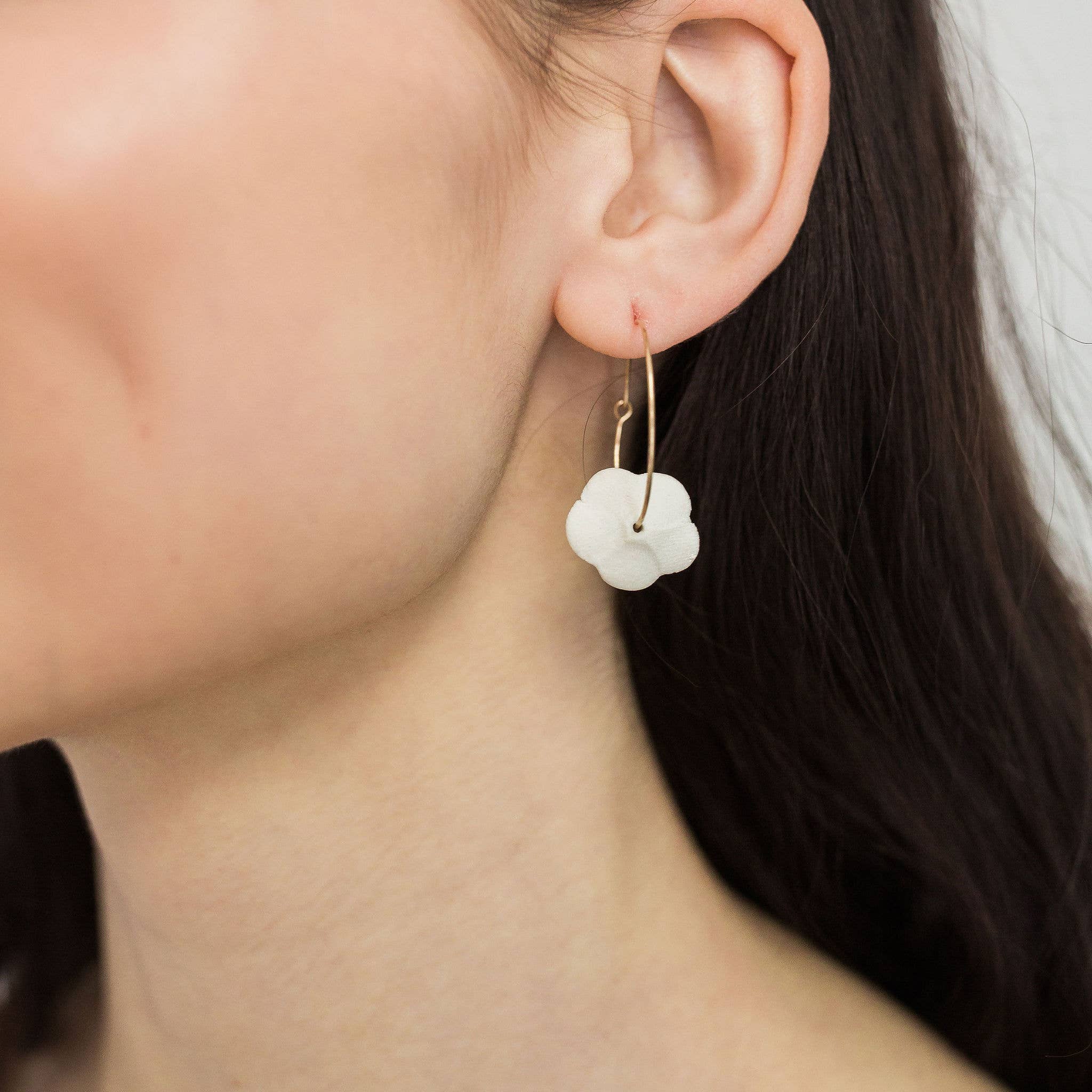 Flower Hoop Earrings