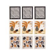 Kana Swedish Dishcloths, set of 9. Three nature-inspired prints by Sofia Noceti, compostable cellulose/cotton blend, made in Sweden.