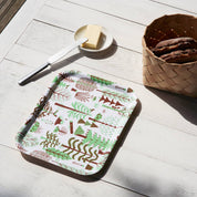 Metsä Tray with green Nordic forest pattern by Bjørn Rune Lie made from Scandinavian birch wood.