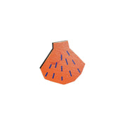 Shell Pin Badge by Kautzi Illustrations in bright orange, made from sustainable maple wood