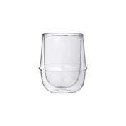 Kinto Kronos Double Wall Coffee Cup in clear double-wall heat-resistant glass.