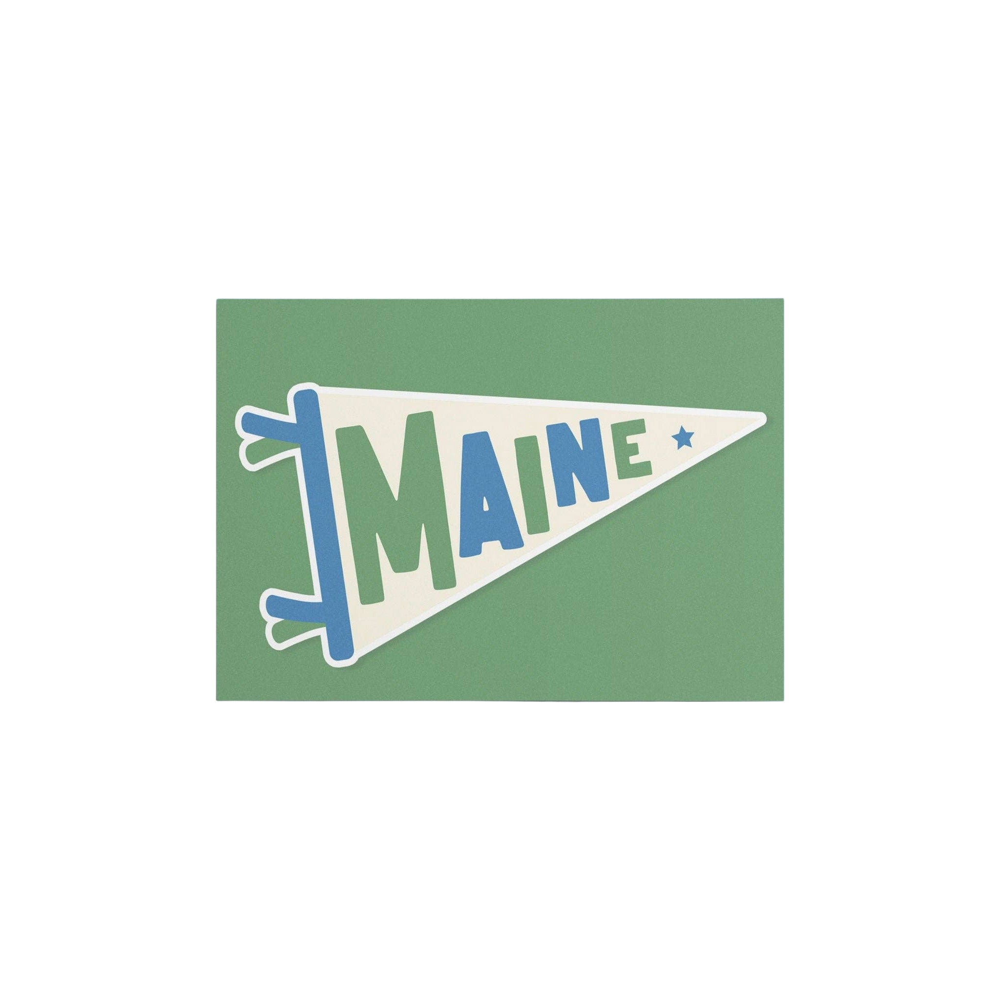 Maine Pennant Flag Postcard