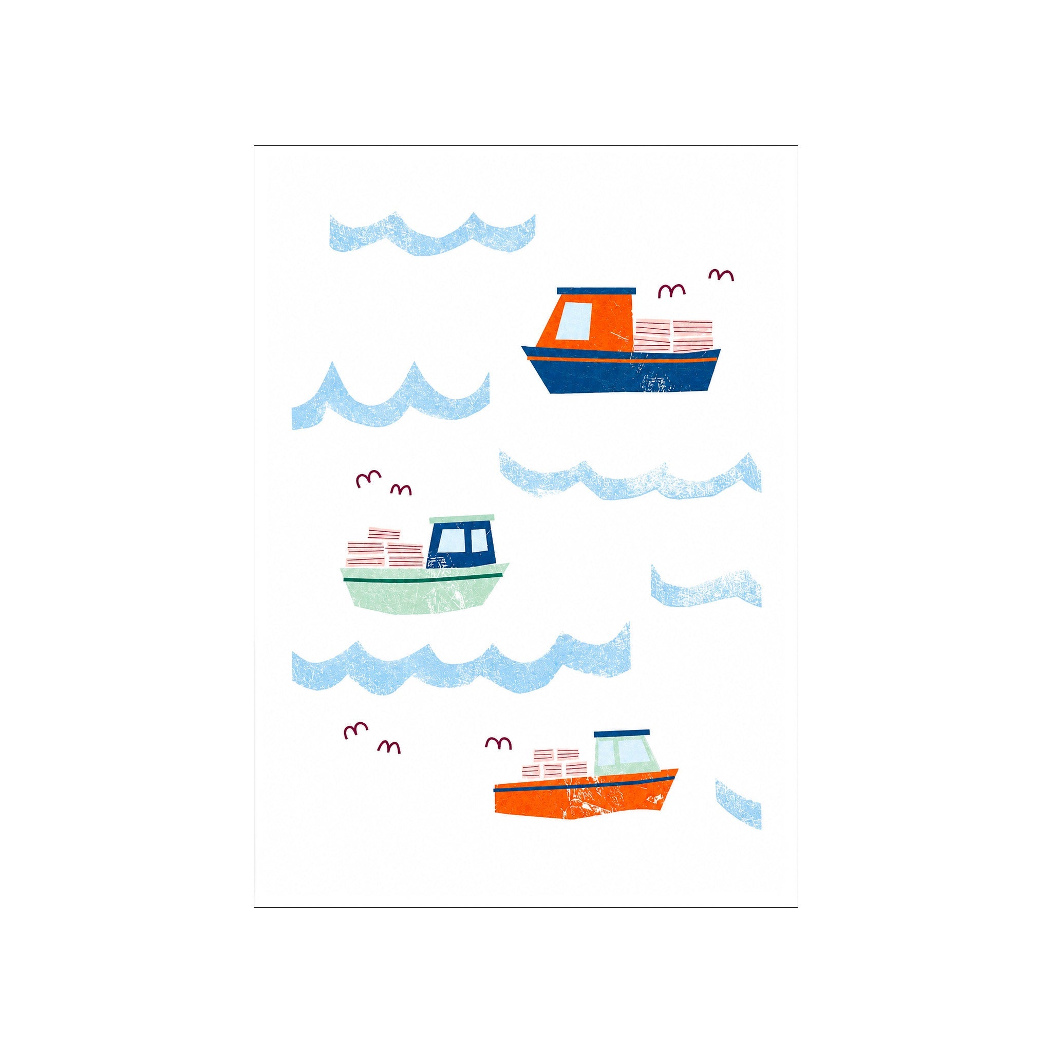 Lobster Boats Card - Hei-Hey