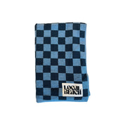 Local Beach Checker Beach Towels in navy/light blue checkerboard pattern. Made from heavyweight 100% cotton jacquard terry for soft, absorbent comfort at the beach, lake, pool, or bath.