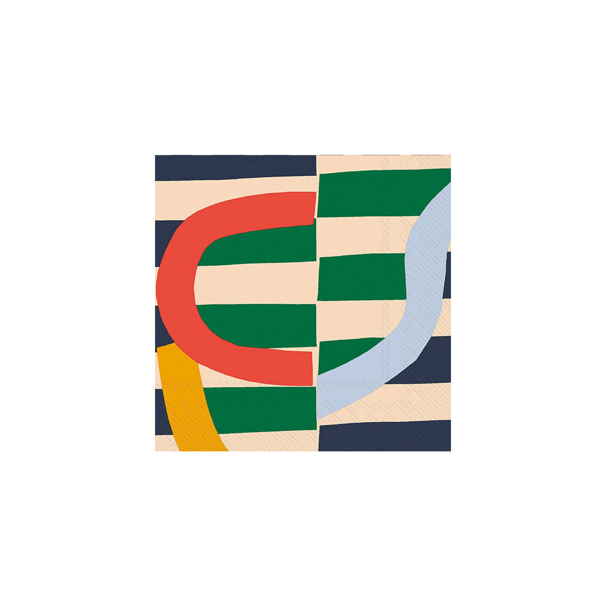 Marimekko Siirto Paper Lunch Napkin Set of 20 in green abstract pattern by Antti Kekki. FSC-certified cellulose, biodegradable 3-ply paper napkins.