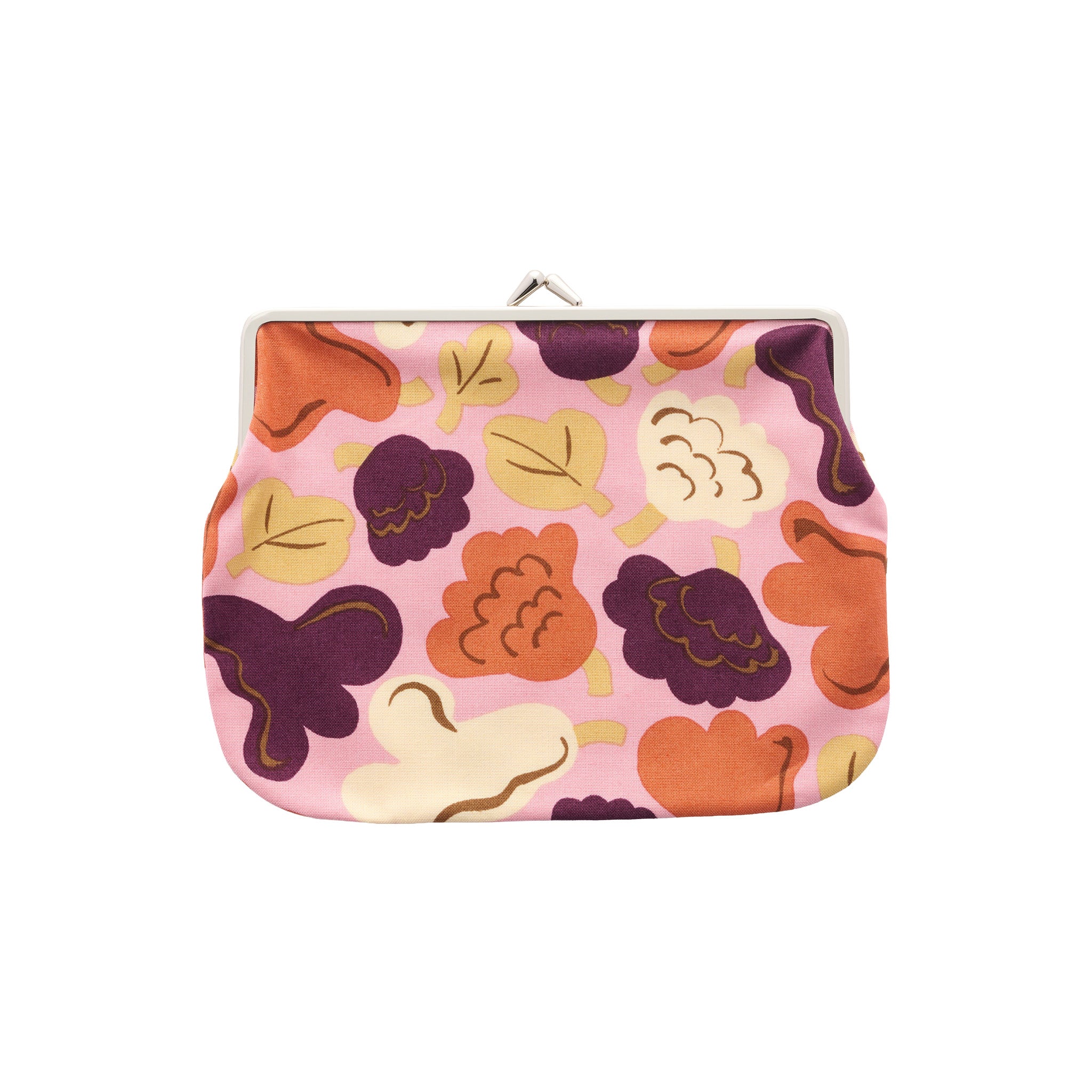 Marimekko Pieni Kukasta Kukkaan Puolikas Kukkaro Purse featuring Erja Hirvi’s colorful floral pattern.