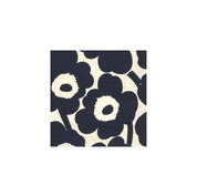 Marimekko Unikko (“poppy”) Paper Cocktail Napkin Set of 20 in dark blue and nature. Floral print by Maija Isola on FSC-certified cellulose, biodegradable 3-ply paper.