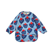 Long sleeve smock bib in six artist-designed colorways. Waterproof, recycled fabric, fits 6 months–3 years—extra coverage for mealtime and crafts.