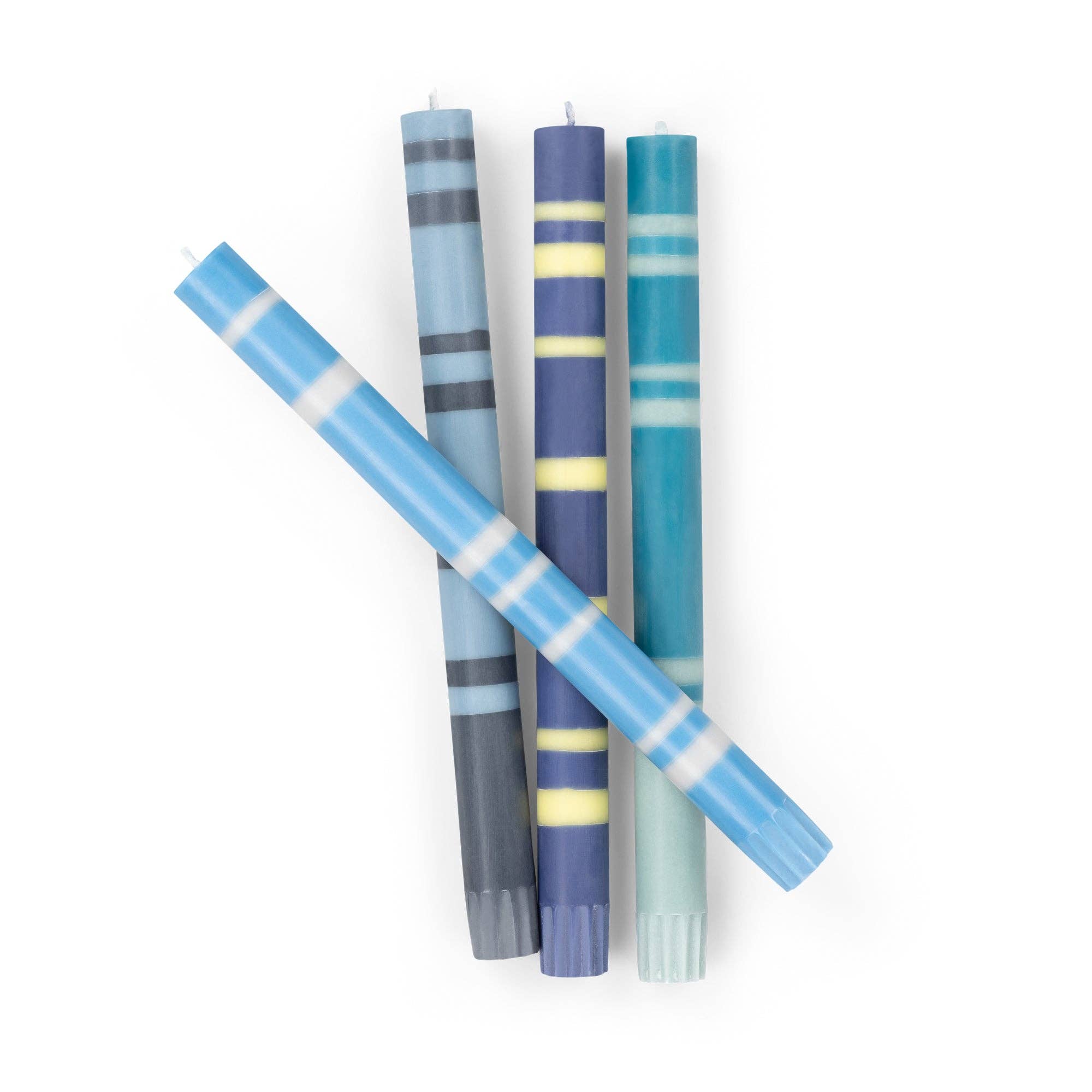 Mixed Striped Eco Dinner Candle Set - Hei-Hey