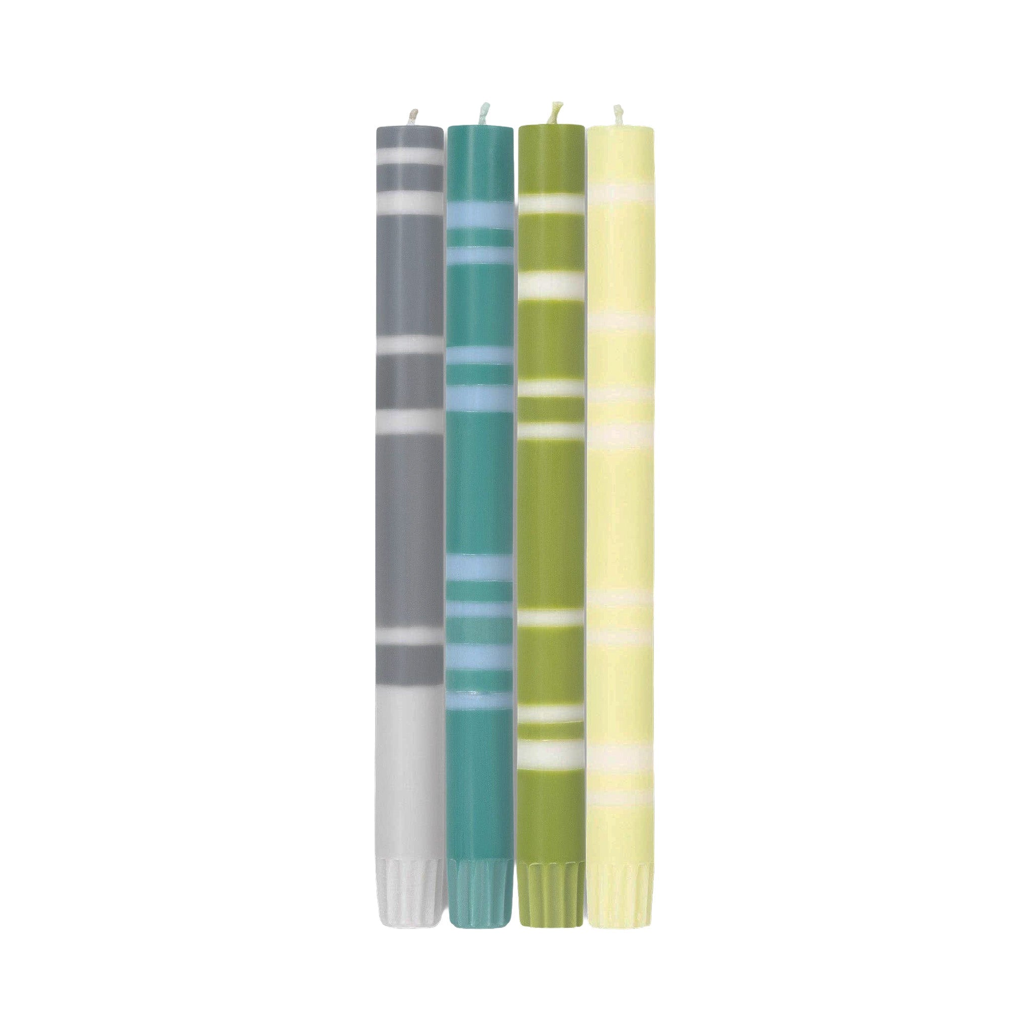 Mixed Striped Eco Dinner Candle Set - Hei-Hey