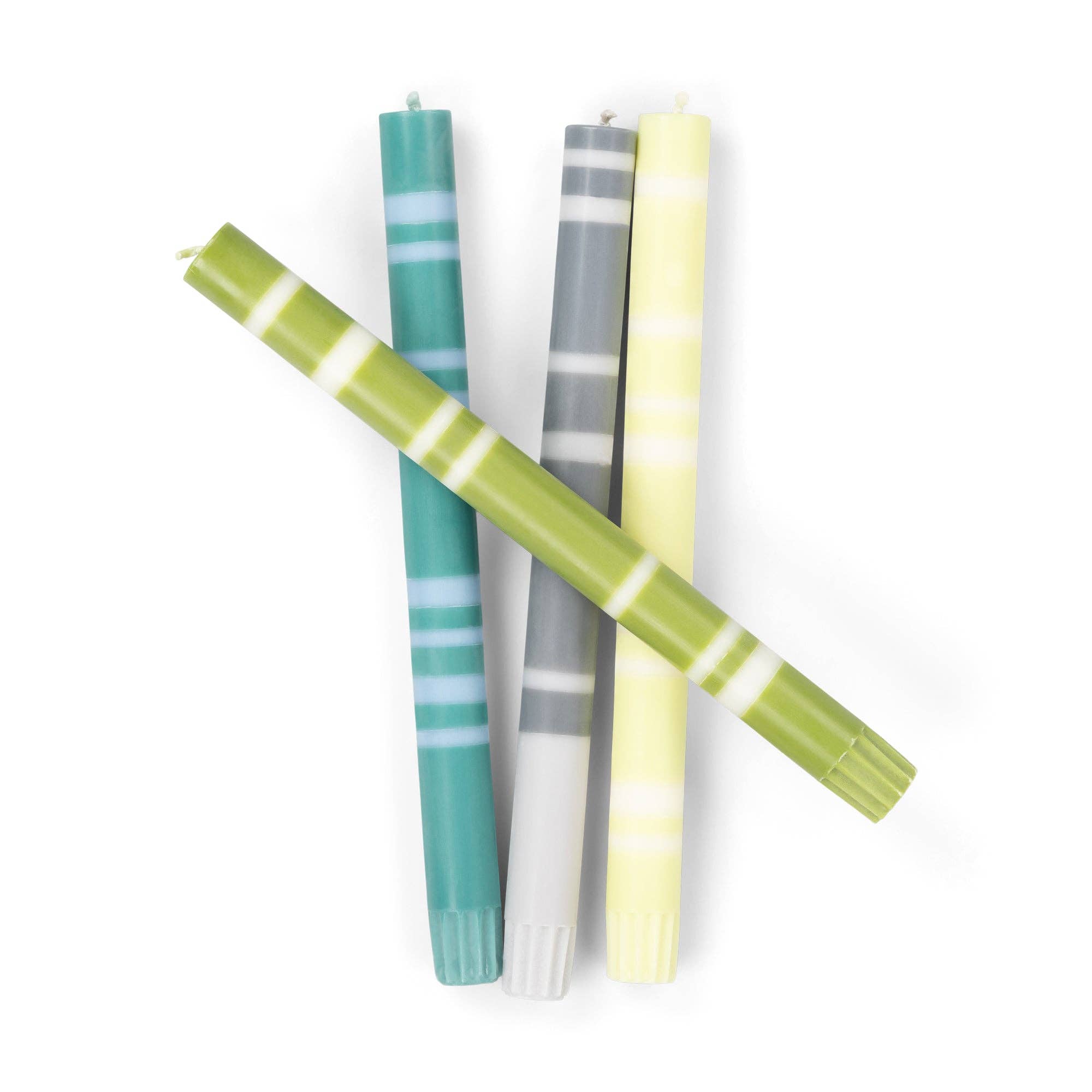Mixed Striped Eco Dinner Candle Set - Hei-Hey