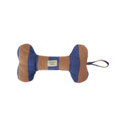OYOY Ashi Dog Toy Large in Caramel / Blue stripes, Nordic design sustainable dog toy made from recycled polyester with handle