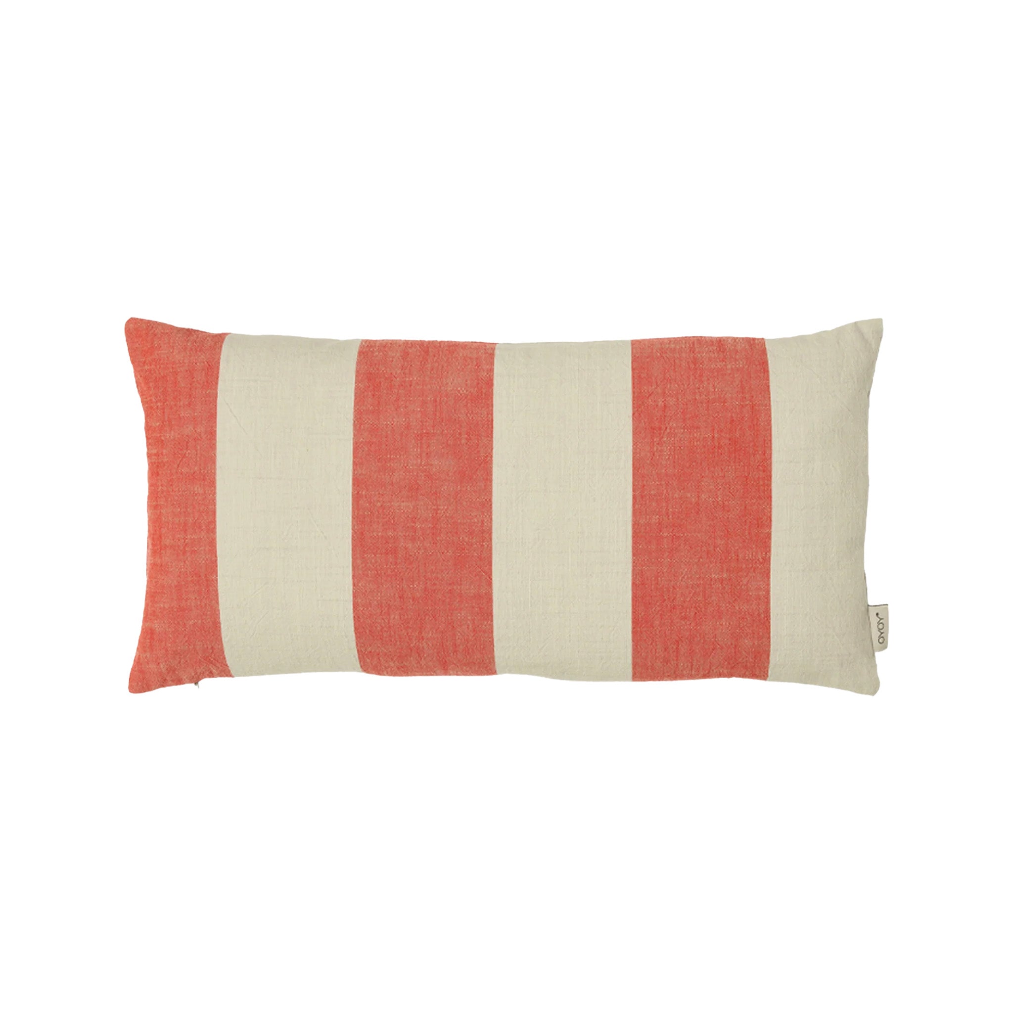Offwhite stripes, rectangular organic cotton pillow cover.