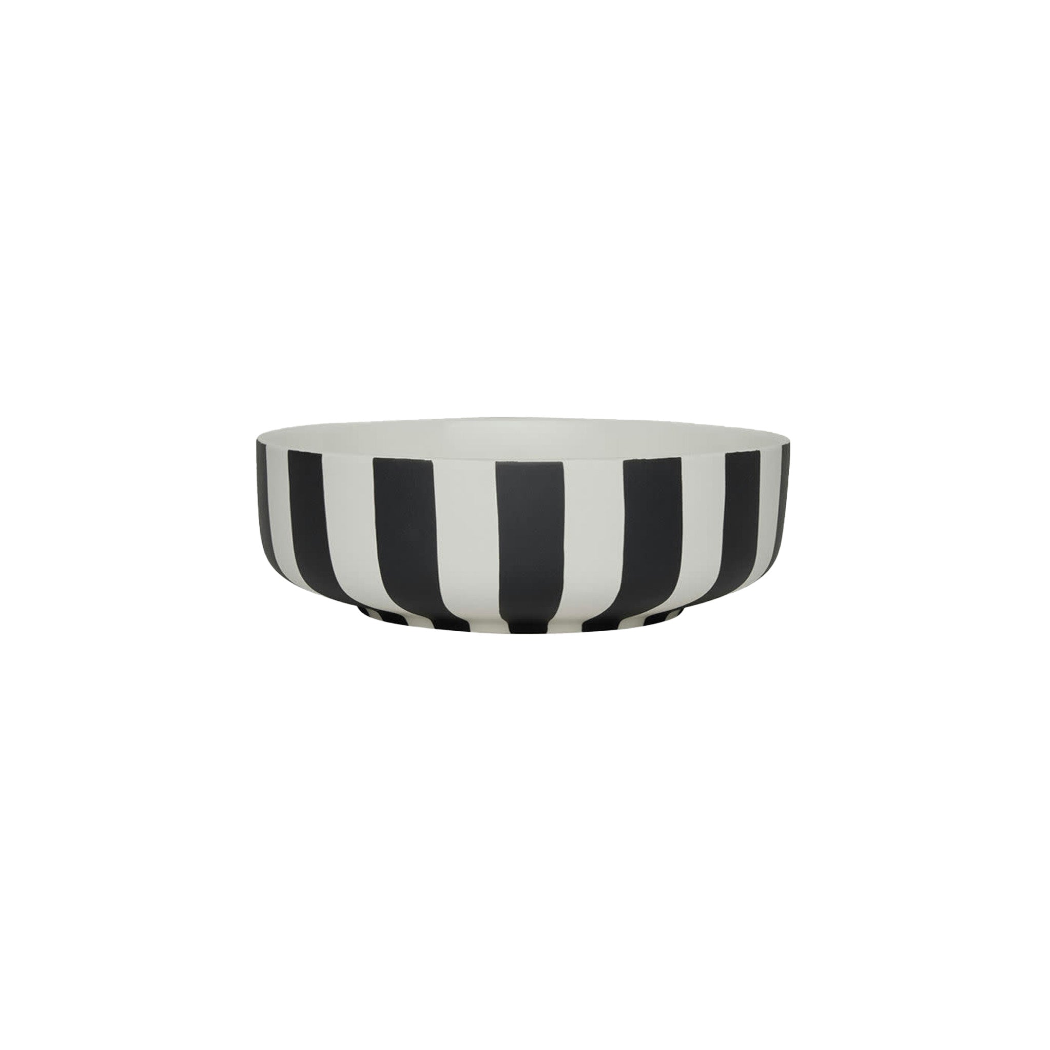 Toppu Bowl in striped stoneware by OYOY Living Design. Handmade, hand-painted, dishwasher and microwave safe. Available in two sizes.