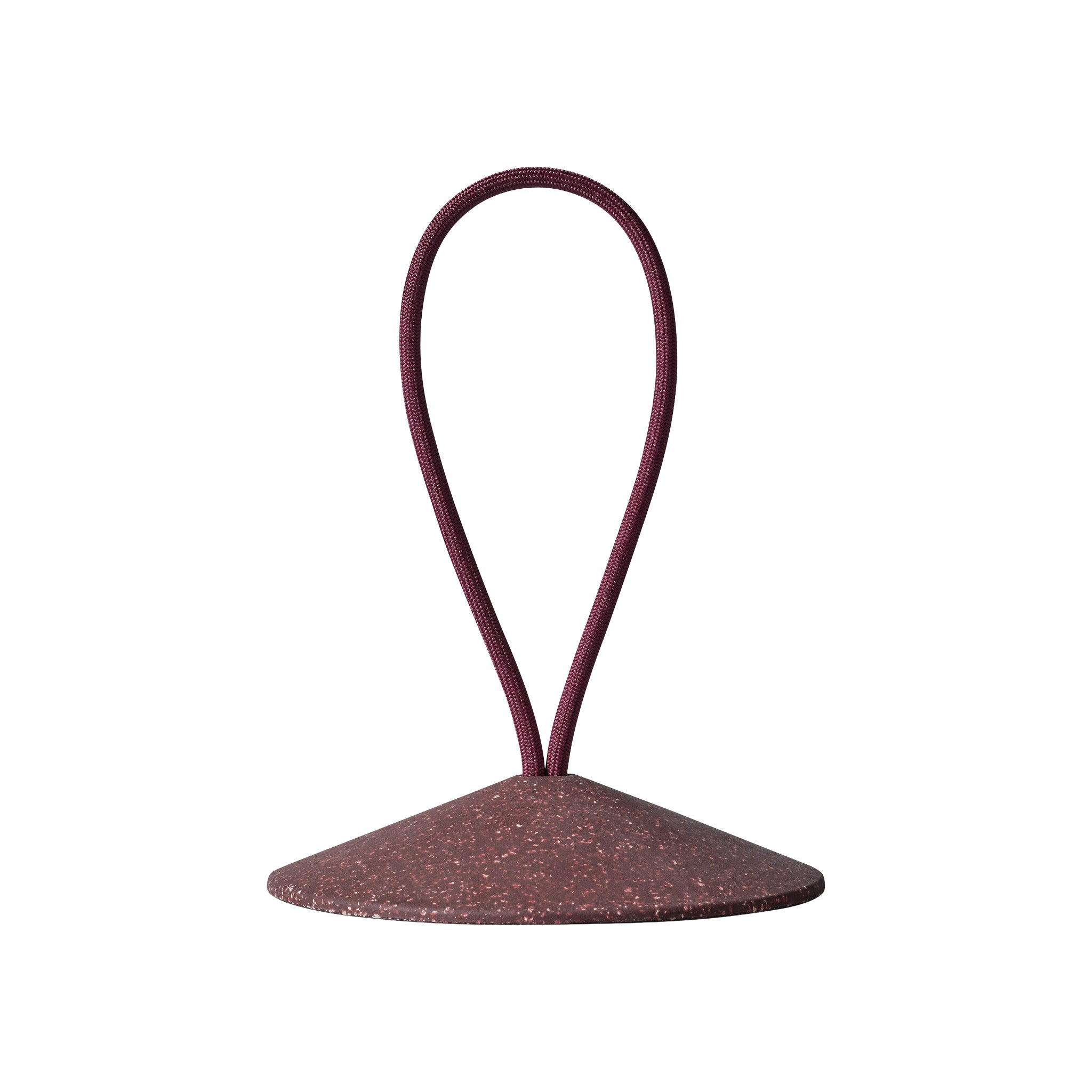 Pidät STOP round speckled rubber doorstop with recycled polyester rope, designed by Studio Gorm and made in Portugal.