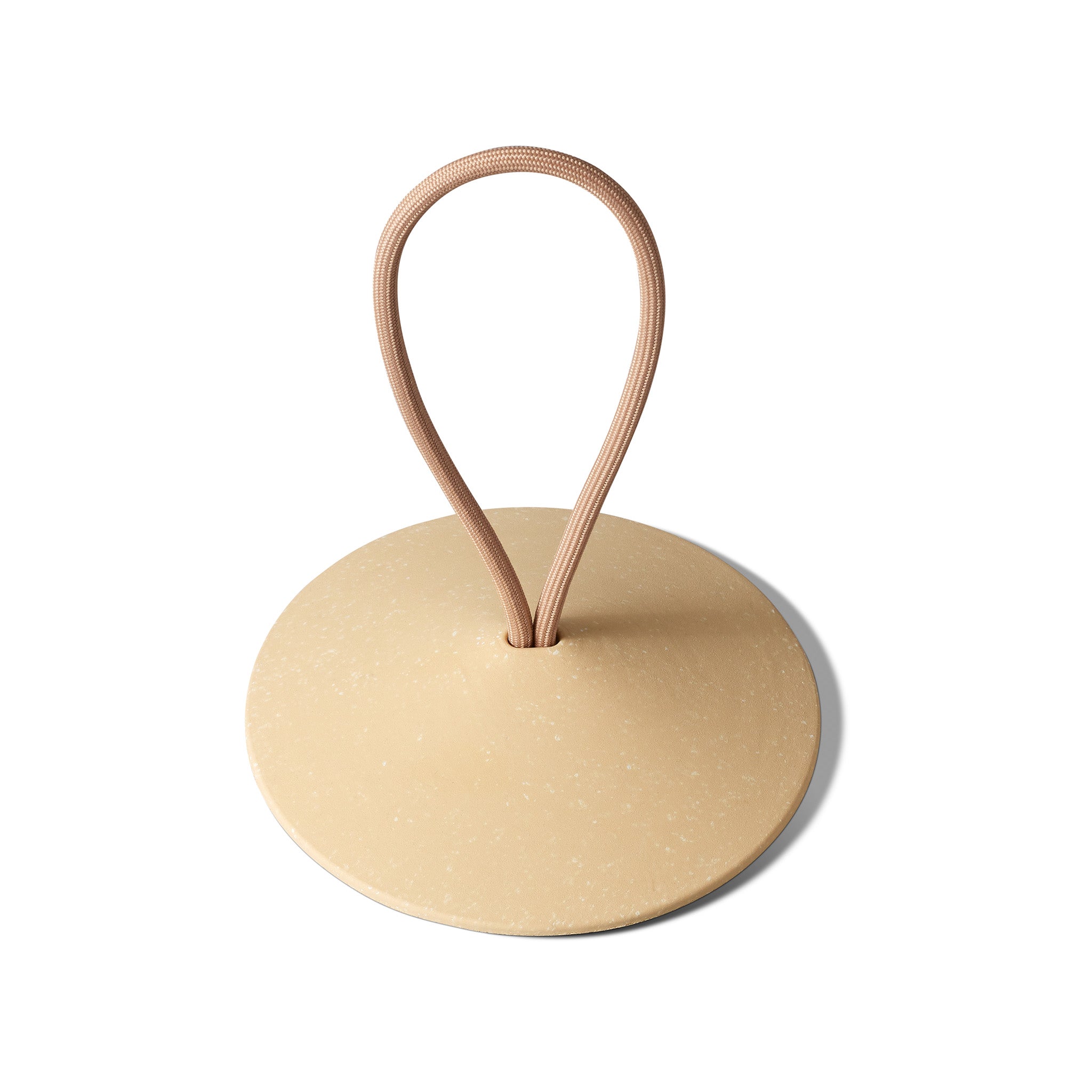 Pidät STOP round speckled rubber doorstop with recycled polyester rope, designed by Studio Gorm and made in Portugal.