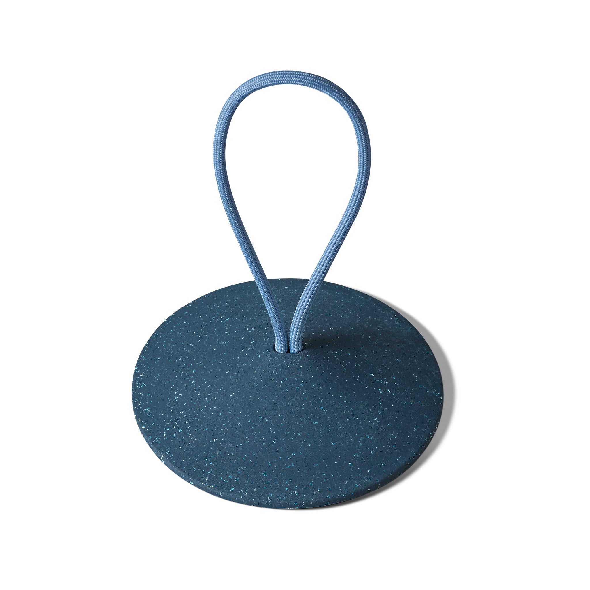 Pidät STOP round speckled rubber doorstop with recycled polyester rope, designed by Studio Gorm and made in Portugal.