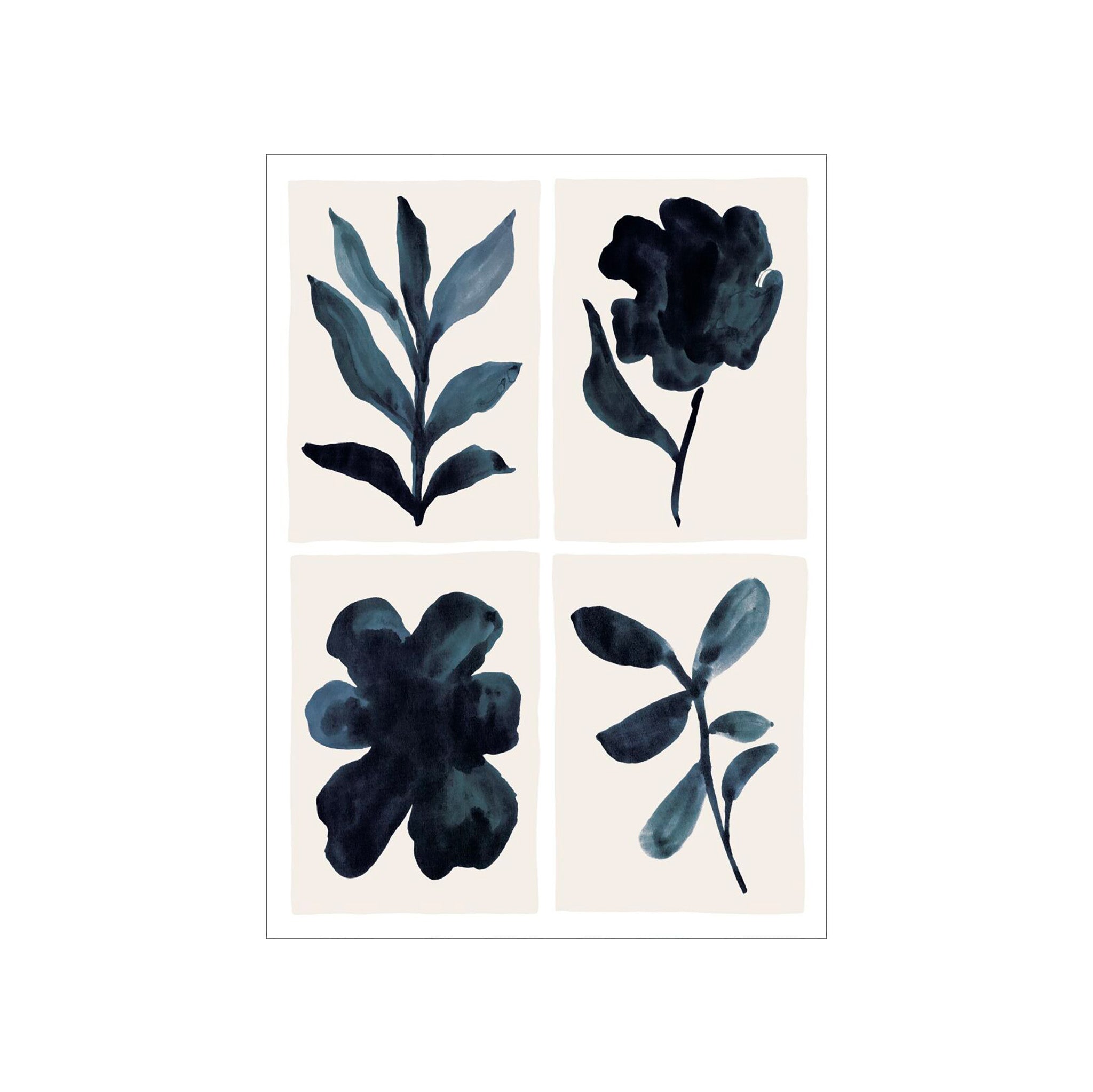 Kunstary Floral Assemblage Poster, 50 × 70 cm contemporary art print with bold multicolor florals.