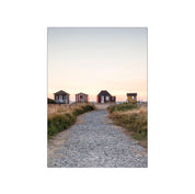 Foto Factory Strandhuse Poster, 50 × 70 cm photography print of Danish beach houses on the Nordic coast.