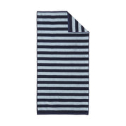 Stripe Bath Towel by RATIA in tonal blue or green stripes, made from 100% cotton.