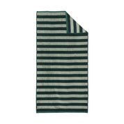 Stripe Bath Towel by RATIA in tonal blue or green stripes, made from 100% cotton.