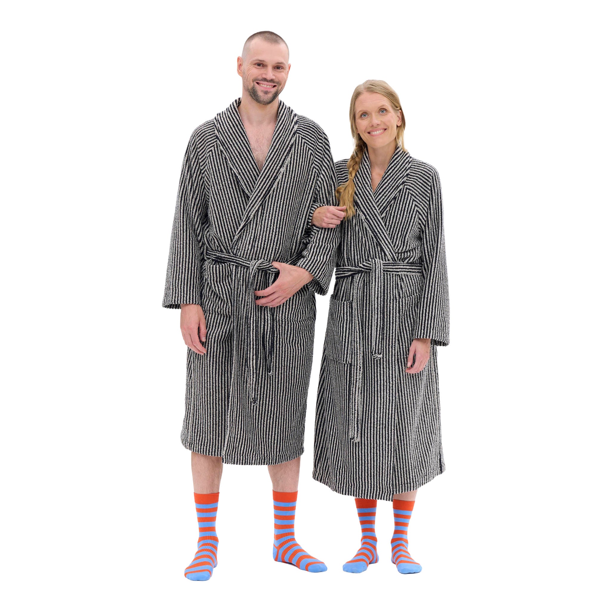 Narrow Stripe Unisex Bathrobe
